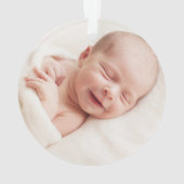 Gepersonaliseerde foto Snowman Baby's eerste kerst Ornament (achterkant)