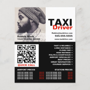 Gepersonaliseerde foto, taxichauffeur - prijslijst flyer