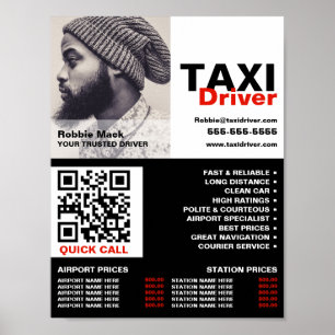 Gepersonaliseerde foto, taxichauffeur - prijslijst poster