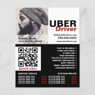 Gepersonaliseerde foto, Uber Driver - prijslijst Flyer