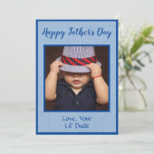 Gepersonaliseerde foto Vaderdag Feestdagenkaart (Staand voorkant)