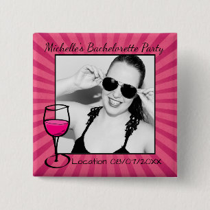 Gepersonaliseerde foto van Bachelorette Vierkante Button 5,1 Cm