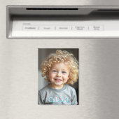 Gepersonaliseerde foto van het kind, naam en leeft magneet (Insitu (Vaatwasser))