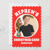 Gepersonaliseerde foto van neef Kerstmis Feestdagenkaart (Voorkant)
