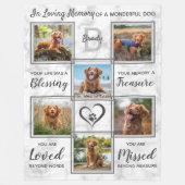 Gepersonaliseerde foto van Pet Memorial Collage Fleece Deken (Voorkant)