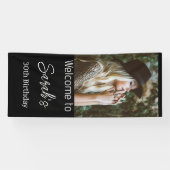 Gepersonaliseerde foto Verjaardag Party Script Wel Spandoek (Horizontaal)