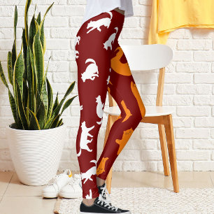 Gepersonaliseerde Foto Wit Rood Sinaasappel Katten Leggings
