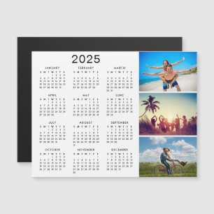 Gepersonaliseerde fotocollage 2025 kalender magnetische uitnodiging