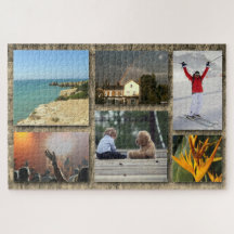 Gepersonaliseerde Fotocollage Aangepaste Jigsaw Pu