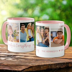 Gepersonaliseerde Fotocollage Familienaam Quote Ro Mok