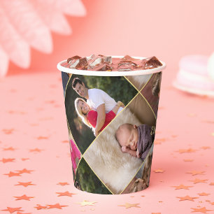 Gepersonaliseerde Fotocollage Feest Papieren Beker