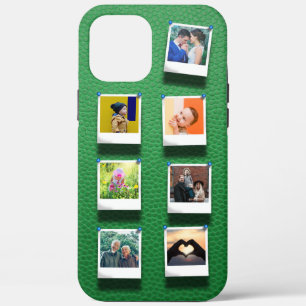 Gepersonaliseerde Fotocollage Groene Girly Trendy  iPhone 12 Pro Max Hoesje