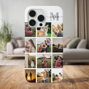 Gepersonaliseerde fotocollage monogram iPhone 15 pro max hoesje