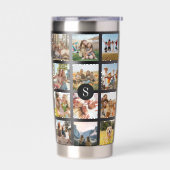 Gepersonaliseerde fotocollage monogram geïsoleerde drinkbeker (Links)
