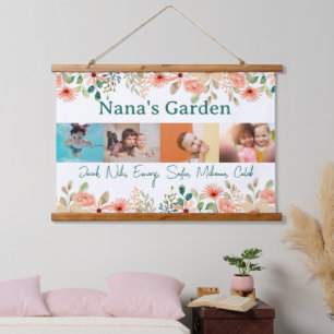 Gepersonaliseerde fotocollage Nana oma's tuin Hangend Wandkleed