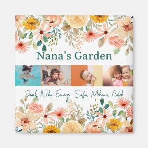 Gepersonaliseerde fotocollage Nana oma's tuin Magneet