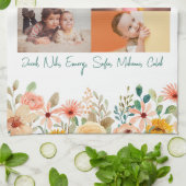 Gepersonaliseerde fotocollage Nana oma's tuin Theedoek (Gevouwen)