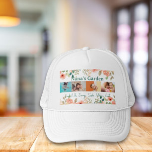 Gepersonaliseerde fotocollage Nana oma's tuin Trucker Pet