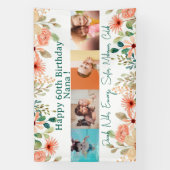 Gepersonaliseerde fotocollage Nana oma's verjaarda Spandoek (Verticaal)