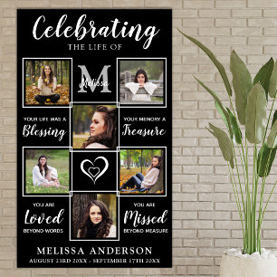 Gepersonaliseerde fotocollage rouwadvertentie herd poster