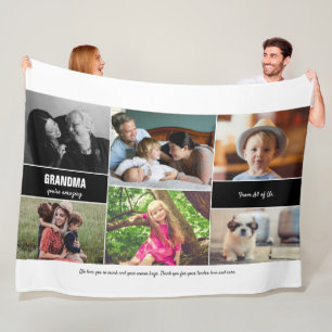 Gepersonaliseerde fotocollage voor oma fleece deken