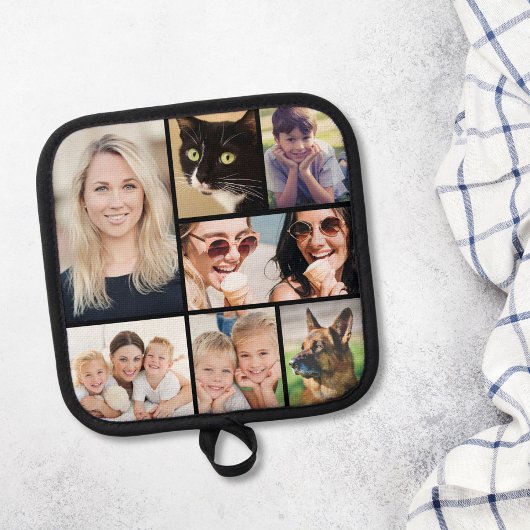 Gepersonaliseerde fotocollage zwart pannenlap