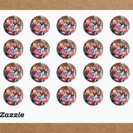 Gepersonaliseerde fotofamilie Aangepaste foto Stic Ronde Sticker
