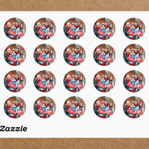 Gepersonaliseerde fotofamilie Aangepaste foto Stic Ronde Sticker