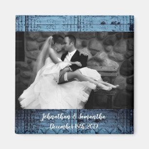 Gepersonaliseerde Fotomagneet Rustiek Tin Panel Pl Magneet