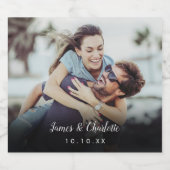 Gepersonaliseerde fotonaam datum modern sparkling wijnetiket (Enkel label)