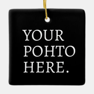 Gepersonaliseerde fotonaam Minimal Monogram Modern Keramisch Ornament