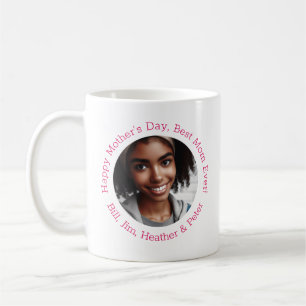 Gepersonaliseerde Fotonamen Moederdag Elegant Ruby Koffiemok