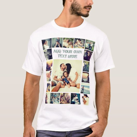 Gepersonaliseerde fotonet en douanetekst t-shirt (Voorkant)