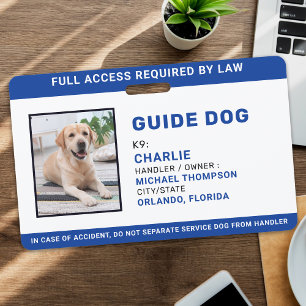 Gepersonaliseerde fotoservice Hond Gids Hond ID Badge