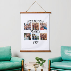 Gepersonaliseerde fotosjabloon "Beste vrienden voo Hangend Wandkleed