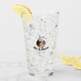 Gepersonaliseerde fotosjabloon "Just Me and Meow" Glas