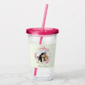 Gepersonaliseerde fotoweddenschapsdatum Bride Groo Acryl Drinkbeker (Achterkant)