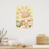 Gepersonaliseerde Fox Baby Dieren Boho Regenboog Poster (Keuken)