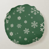 Gepersonaliseerde Fox Christmas Snowflake Rond Kussen (Achterkant)