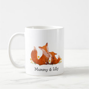 Gepersonaliseerde Fox Mom & Son Mok – Aangepaste n