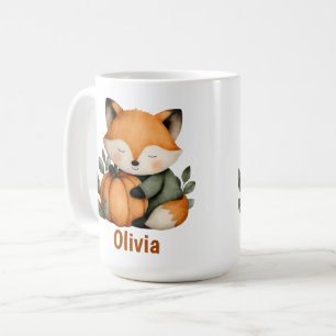 Gepersonaliseerde Fox Pumpkin Halloween Design Koffiemok