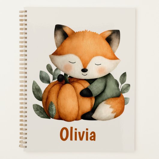 Gepersonaliseerde Fox Pumpkin Halloween Design Planner (Voorkant)