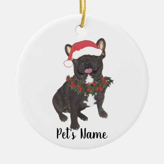 Gepersonaliseerde frank (Black Brindle) Keramisch Ornament (Voorkant)