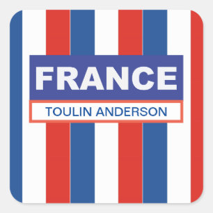 Gepersonaliseerde Frankrijk vlag Vierkante Sticker