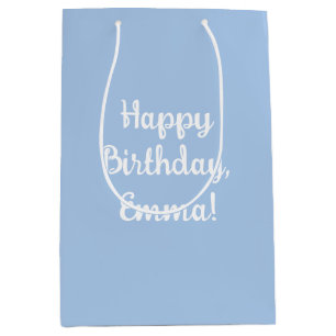 Gepersonaliseerde Franse blauwe geschenkzak Medium Cadeauzakje