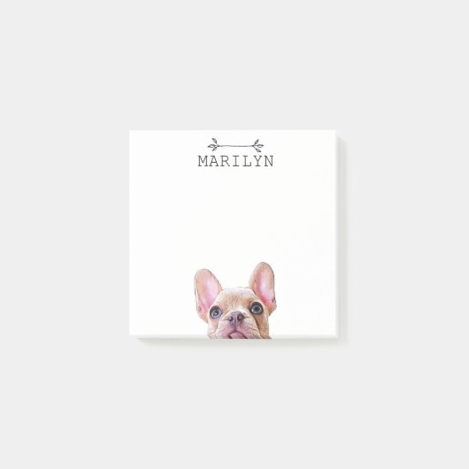 Gepersonaliseerde Franse Bulldog | Cute Frenchie Post-it® Notes (Voorkant)