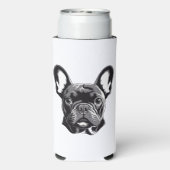 Gepersonaliseerde Franse Bulldog zwart-wit (Seltzer Achterkant)