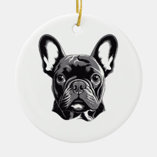 Gepersonaliseerde Franse Bulldog zwart-wit Keramisch Ornament