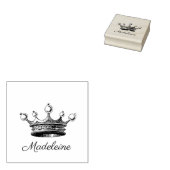 Gepersonaliseerde  Franse kroon houten stempel (Gestempeld)
