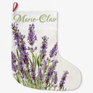 Gepersonaliseerde Franse lavender Large Christma Grote Kerstsok
